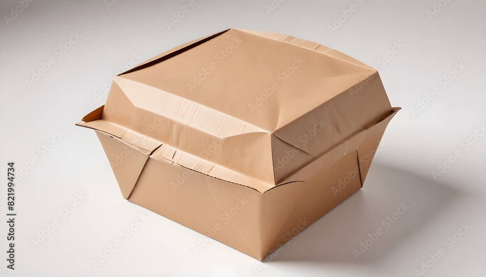 brown unlabeled paper food box isolated on white background brown unlabeled paper food box isolated on white background