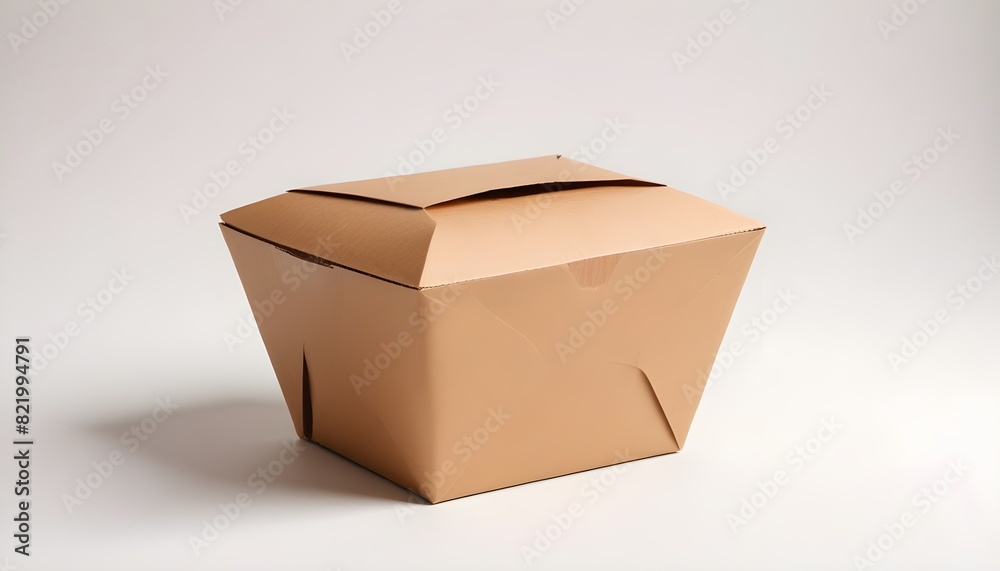 brown unlabeled paper food box isolated on white background brown unlabeled paper food box isolated on white background