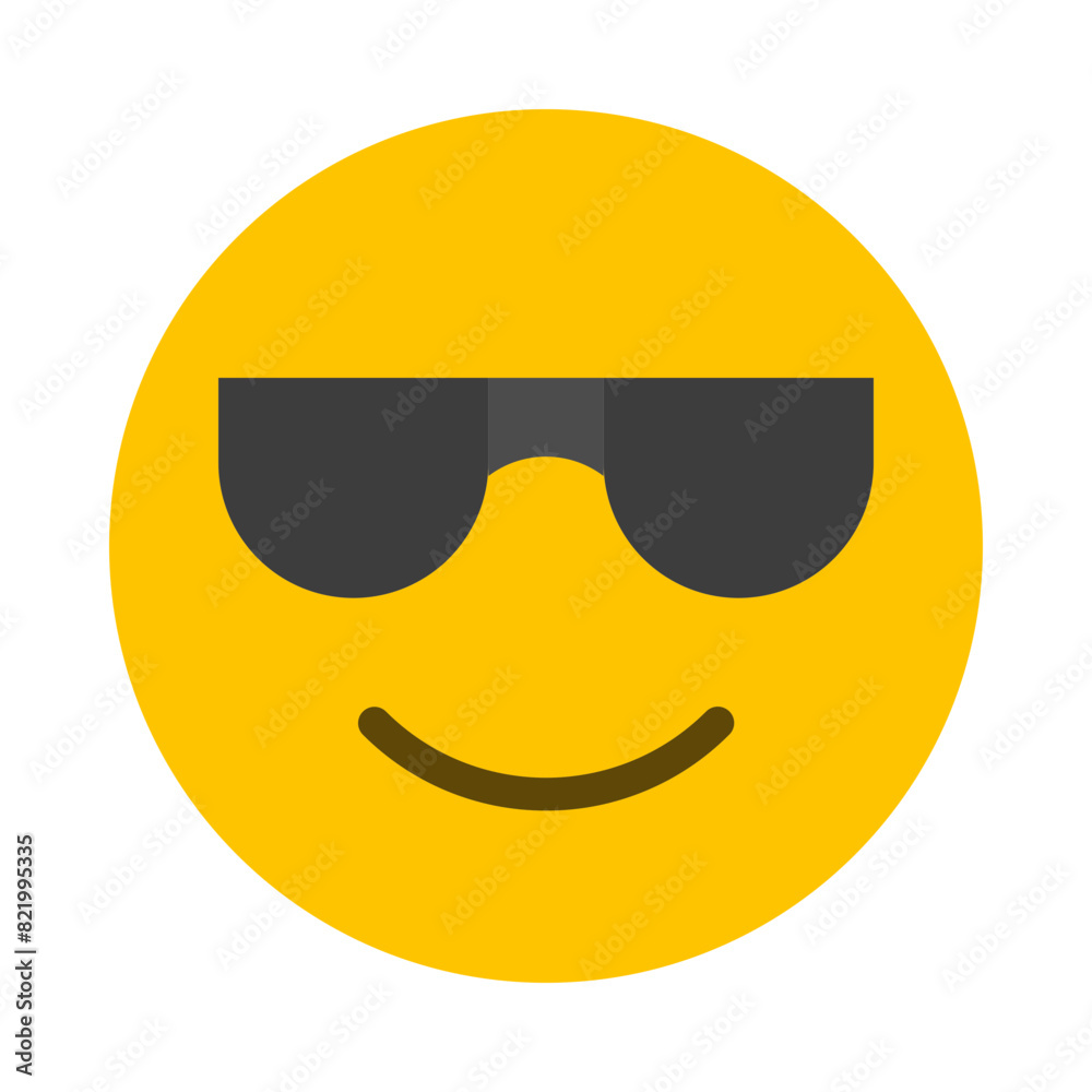 Smiling Face With Sunglasses Vector Flat Icon Smiling Face With Sunglasses Vector Flat Icon