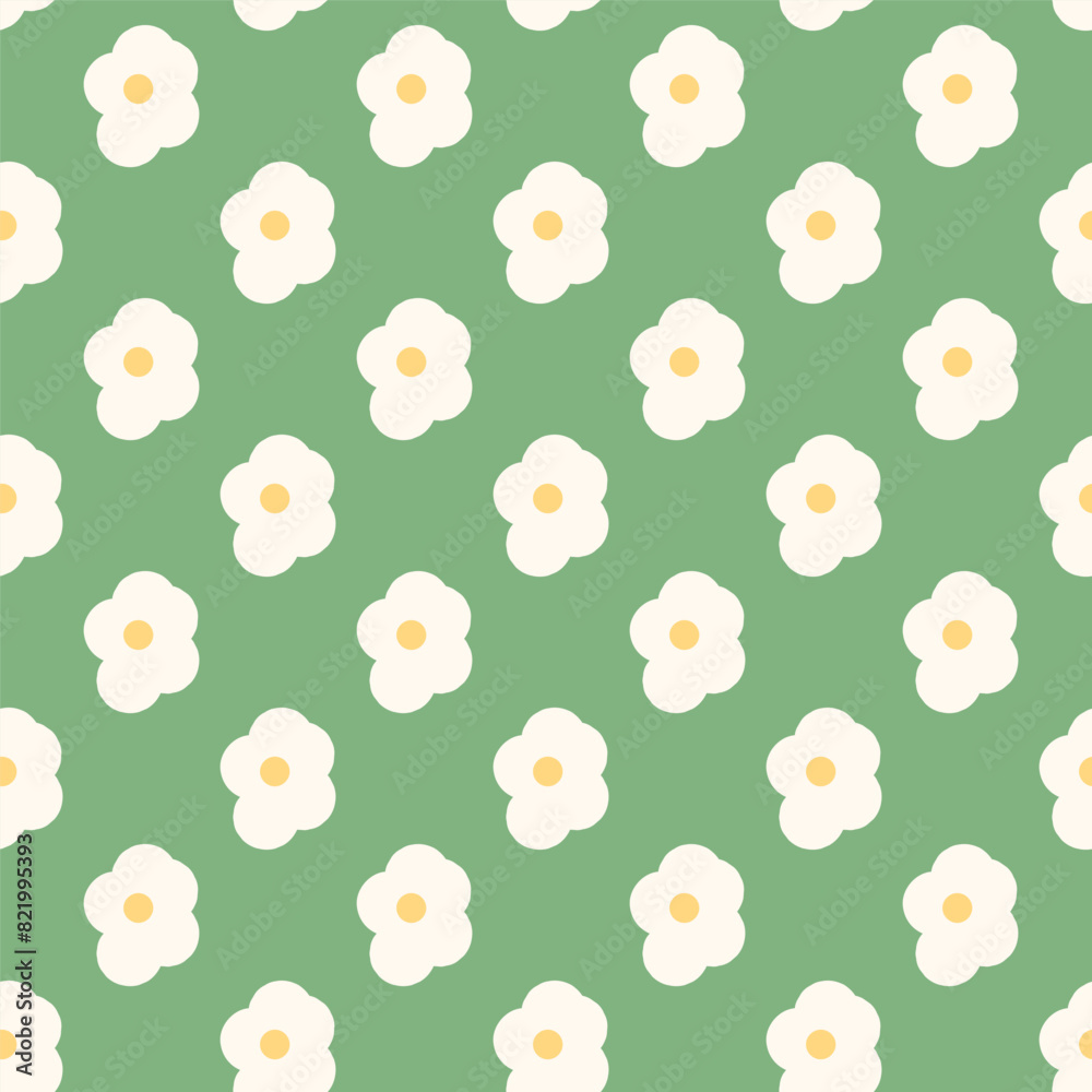 Simple flowers seamless pattern. Static floral endless background. Flower ornament tile. Happy summer botanic repeat cover. Vector hand drawn illustration. Simple flowers seamless pattern. Static floral endless background. Flower ornament tile. Happy summer botanic repeat cover. Vector hand drawn illustration.