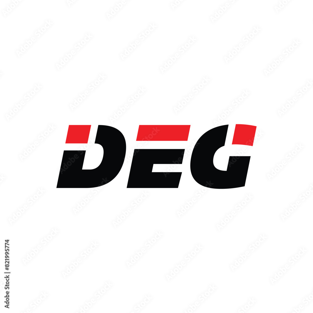 DEG brand name initial letters monogram with Red technology dots. Art work DEG brand name initial letters monogram with Red technology dots. Art work