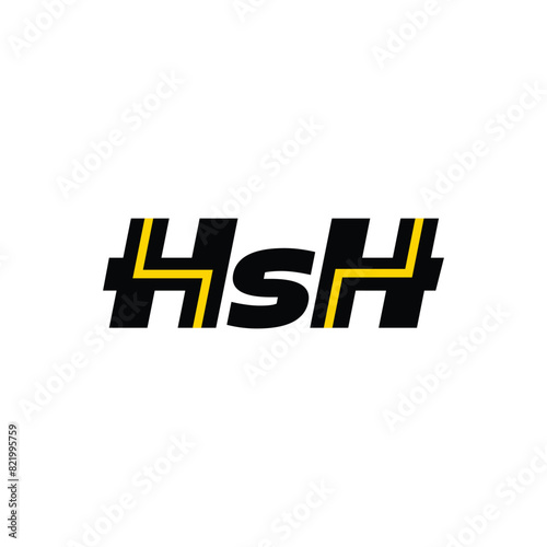 HSH brand name initial letters monogram with electronic them. Art work photo