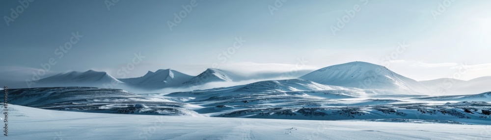 Beautiful landscape of snowy mountains and hills. Beautiful landscape of snowy mountains and hills.