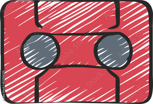 videotape close up, icon uneven fill