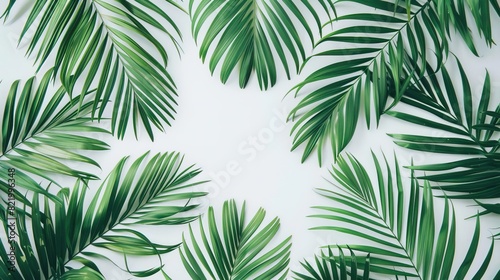 flat lay of palms on a white background in the style of digital minimalism pattern bold color beautiful art-director photography