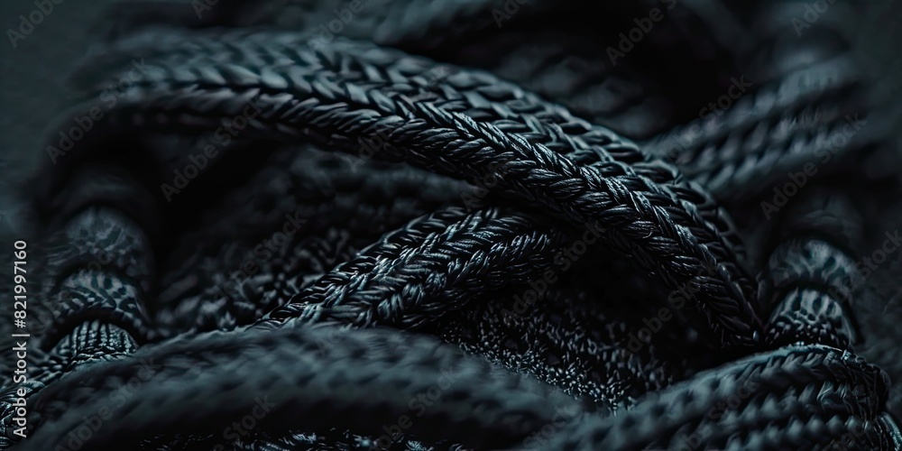 Obraz premium Macro Shot of Black Athletic Shoe Laces