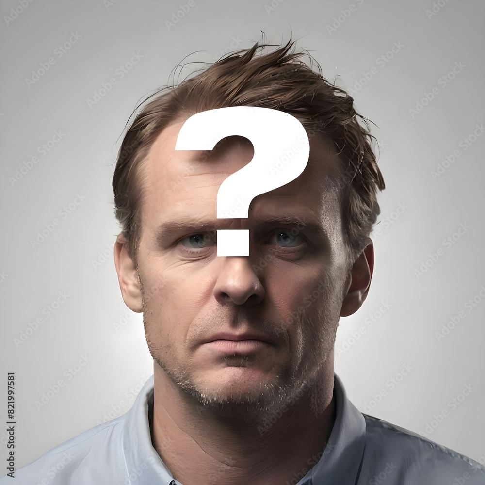 Creating your content with this amazing questioning image. A man stands ...