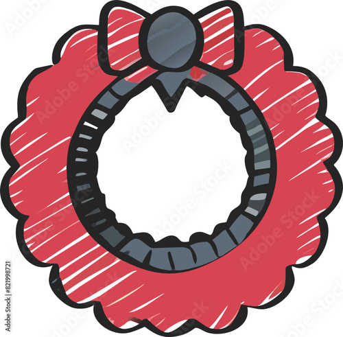 new years wreath template without background, icon uneven fill