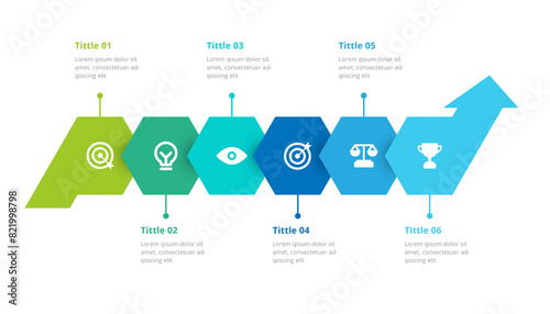 Infographic design 6 point or steps with icons. Infographic business concept Can be used for info graphics, flow charts, presentations, web sites, banners.