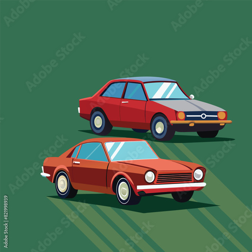Flat design illustration of car