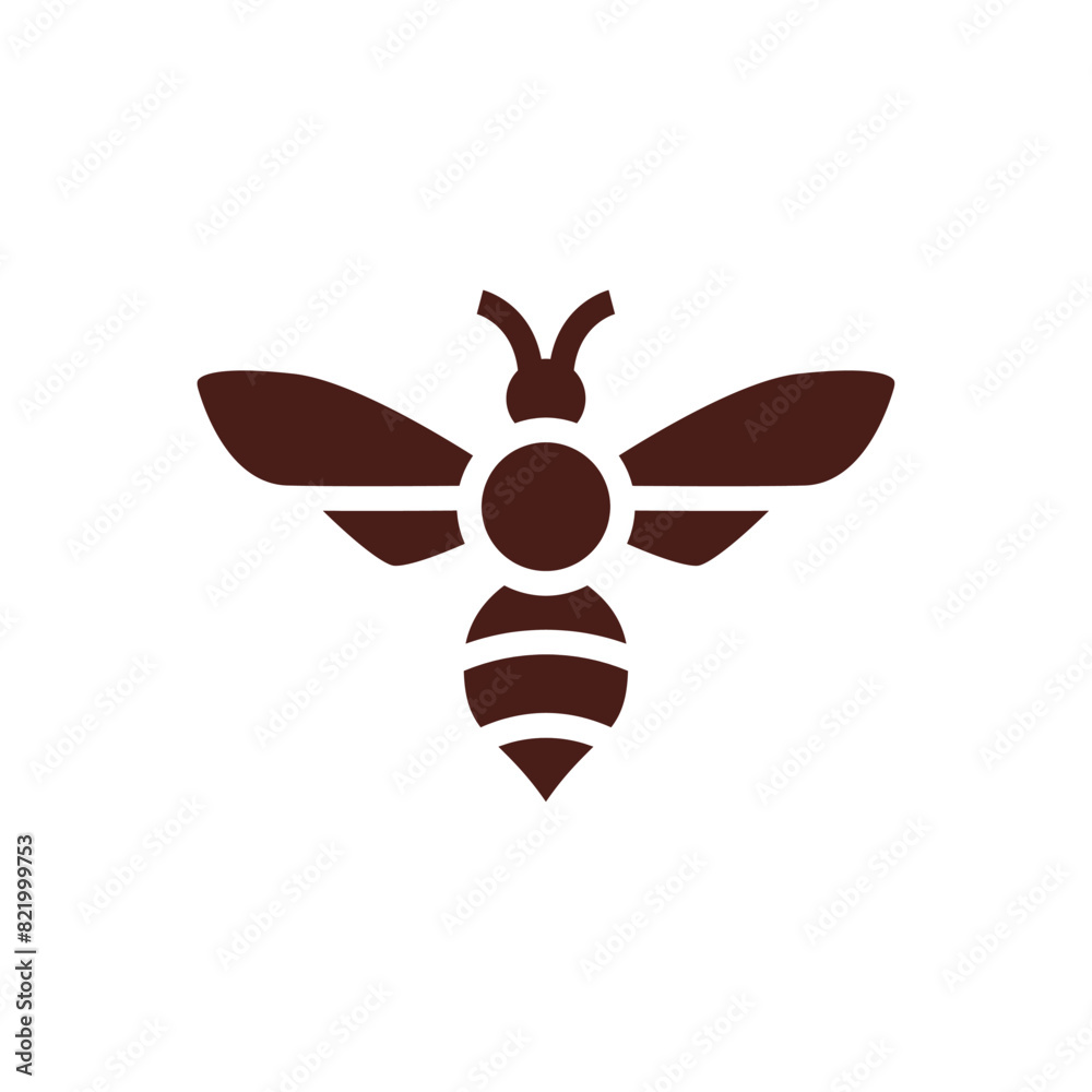 Bee icon in black style isolated on white background. Bee icon in black style isolated on white background.