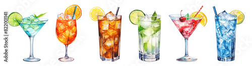 Summer drink png element set on transparent background photo