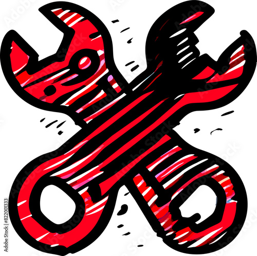 jumper cables with clamp, icon uneven fill