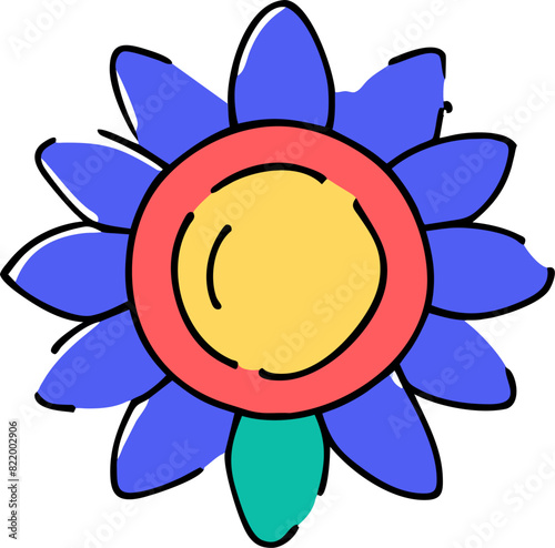 sunflower white background, icon doodle offset fill