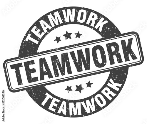 teamwork stamp. teamwork label. round grunge sign