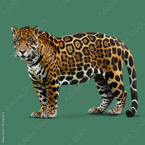 Majestic Leopard Posing on Lush Greenery