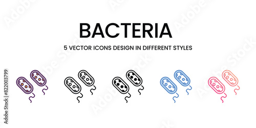 Bacteria  Icons different style vector stock illustration