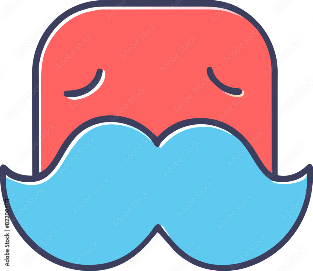 cute mustache without face, less background, icon offset fill