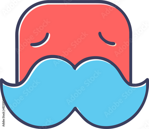 cute mustache without face, less background, icon offset fill