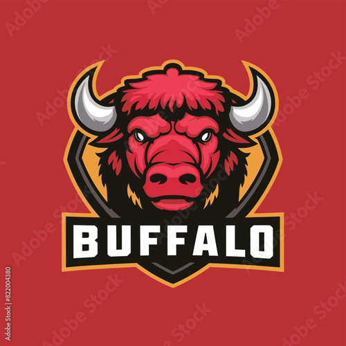 buffalo mascot logo, illustration, vector
