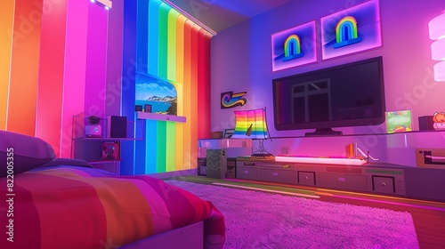 Rainbow Pride Flag in Pridethemed video games and avatars, pride month LGBTQIA theme photo