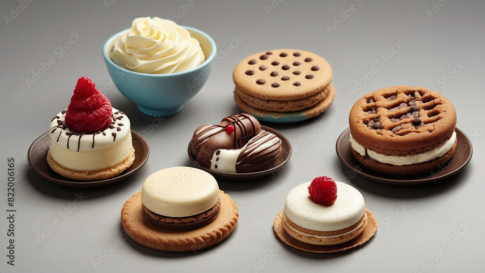 A delightful assortment of cakes, cupcakes, and donuts featuring various sweets and pastries. Generative Ai A delightful assortment of cakes, cupcakes, and donuts featuring various sweets and pastries. Generative Ai