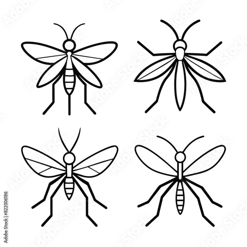 Set of Mosquito line icon, outline vector sign, linear style pictogram Symbol, logo illustration © mobarok8888