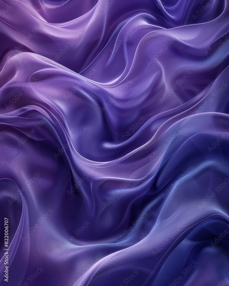 Fototapeta premium Luxurious purple silk fabric with elegant waves and folds creating a smooth, flowing texture. Perfect for backgrounds and design elements.