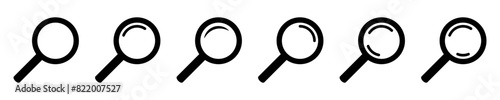 Search icon. Magnifying glass icon, magnifier or loupe sign.