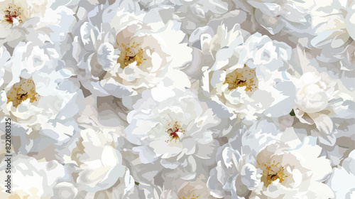 White watercolor peonies floral pattern paper. Vector © Casa