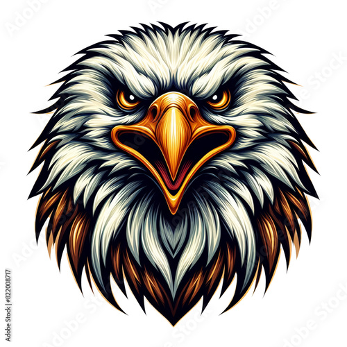 illustration of an eagle head mascot opening his mouth © Vexmaster