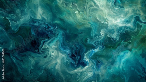  The swirling, organic texture of this background resembles the rippling surface of a tranquil pond in shades of blue and green.