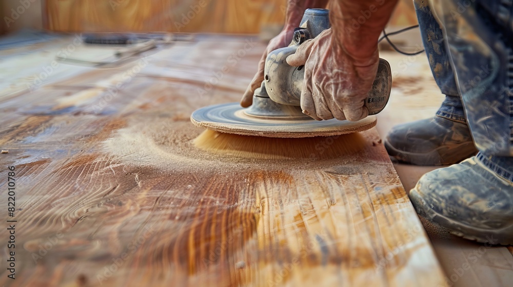 Carpenter Sanding Wood Carpenter Sanding Wood