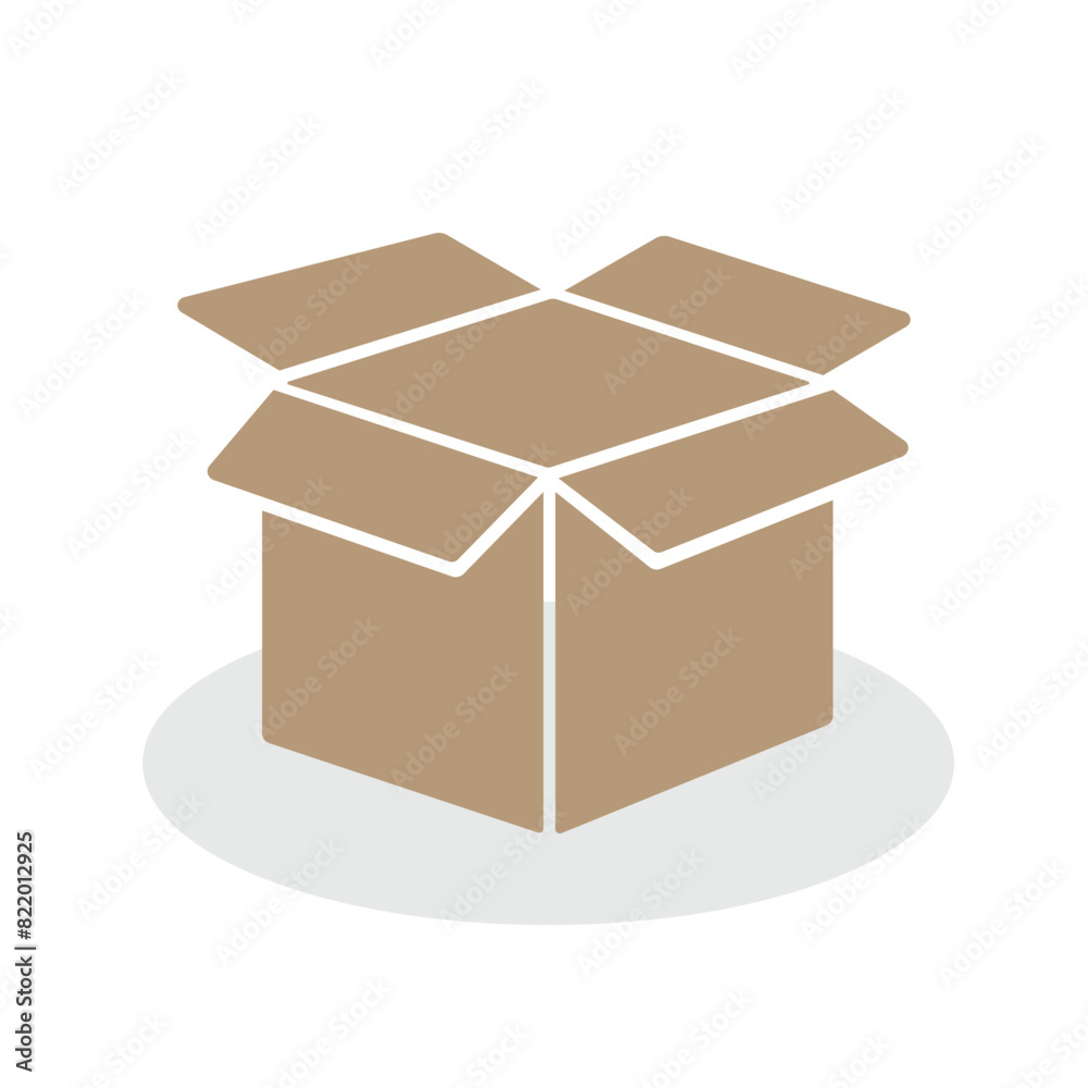 Open box icon isolated vector illustration.