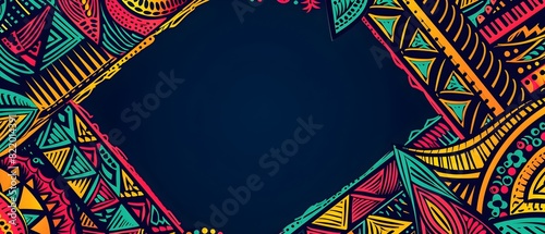 Bold and Vibrant Abstract Doodle Border Design for Hispanic Heritage Month Background