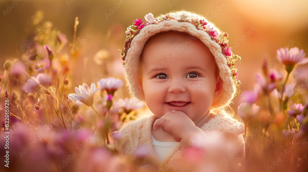 Photoshoot featuring a beautiful baby, showcasing innocence, joy, and adorable expressions