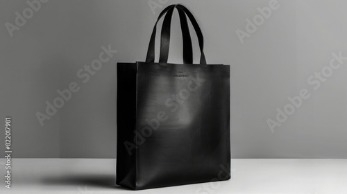 A chic, leather tote bag with a sleek, minimalist design, perfect for carrying all your essentials.