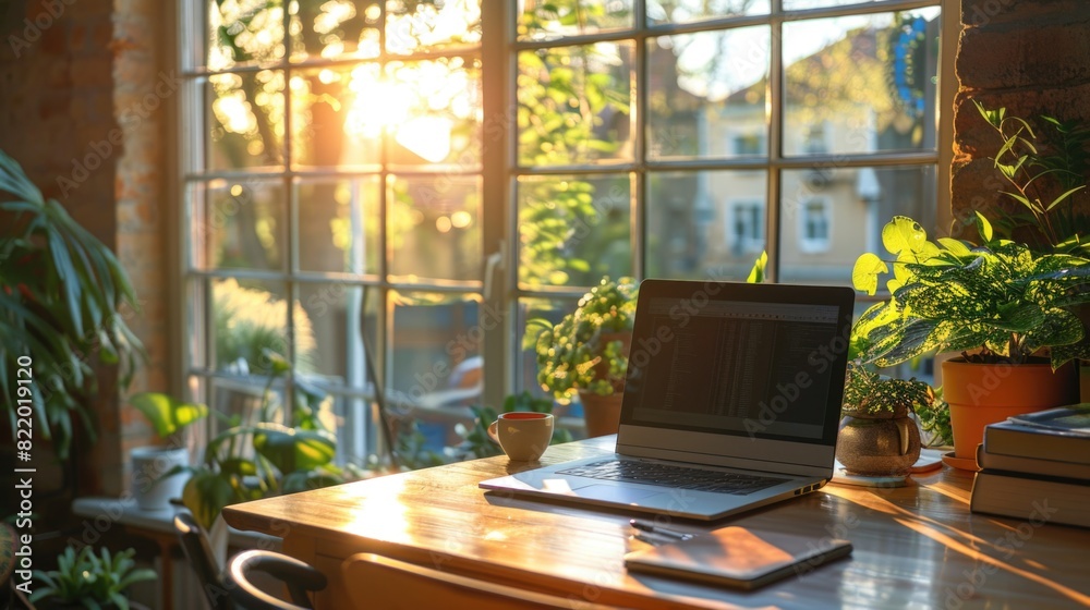 A sunny room for working. A sunny room for working.