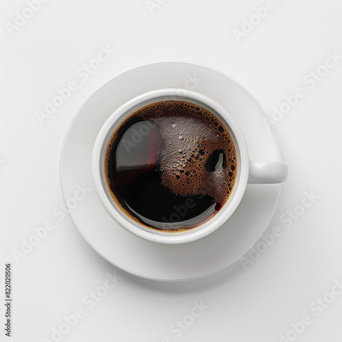 Serene Morning Brew: A Delicate Cup of Coffee Rests on a Dainty Saucer