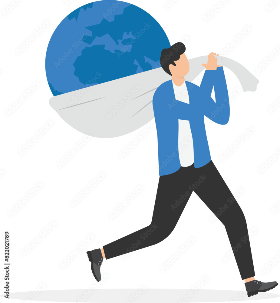 Endless effort. Business persons running around globe to achieve a goal. Business vector illustration
Endless effort. Business persons running around globe to achieve a goal. Business vector illustration