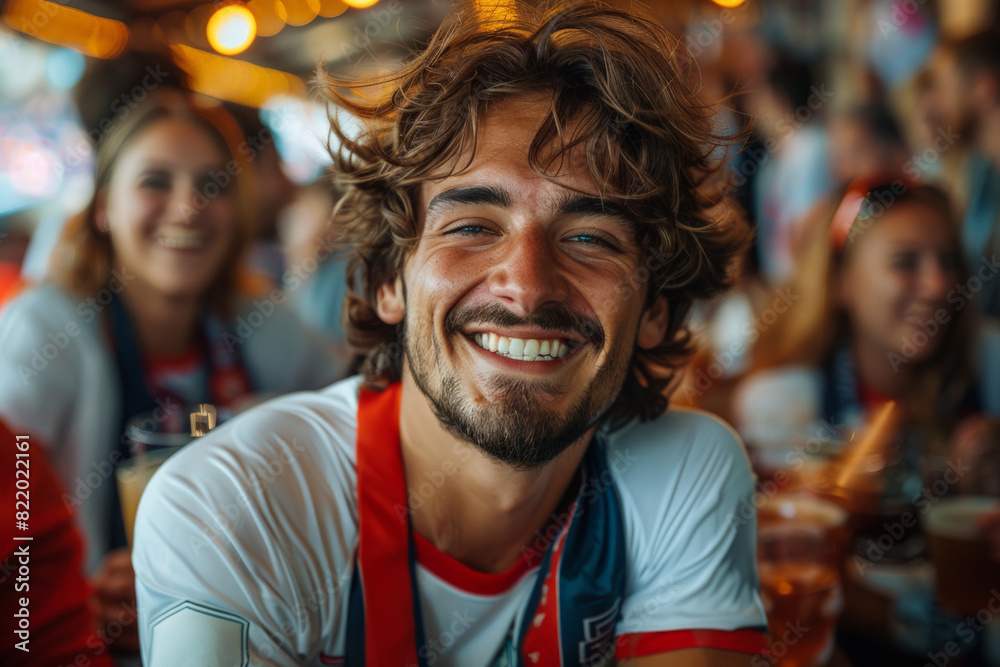 Smiling man sitting at a bar Smiling man sitting at a bar