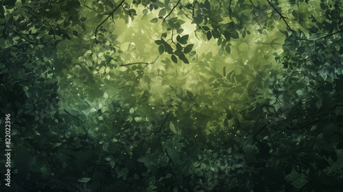 The subtle, dappled texture of this background creates the illusion of light filtering through a canopy of leaves in shades of mossy green.