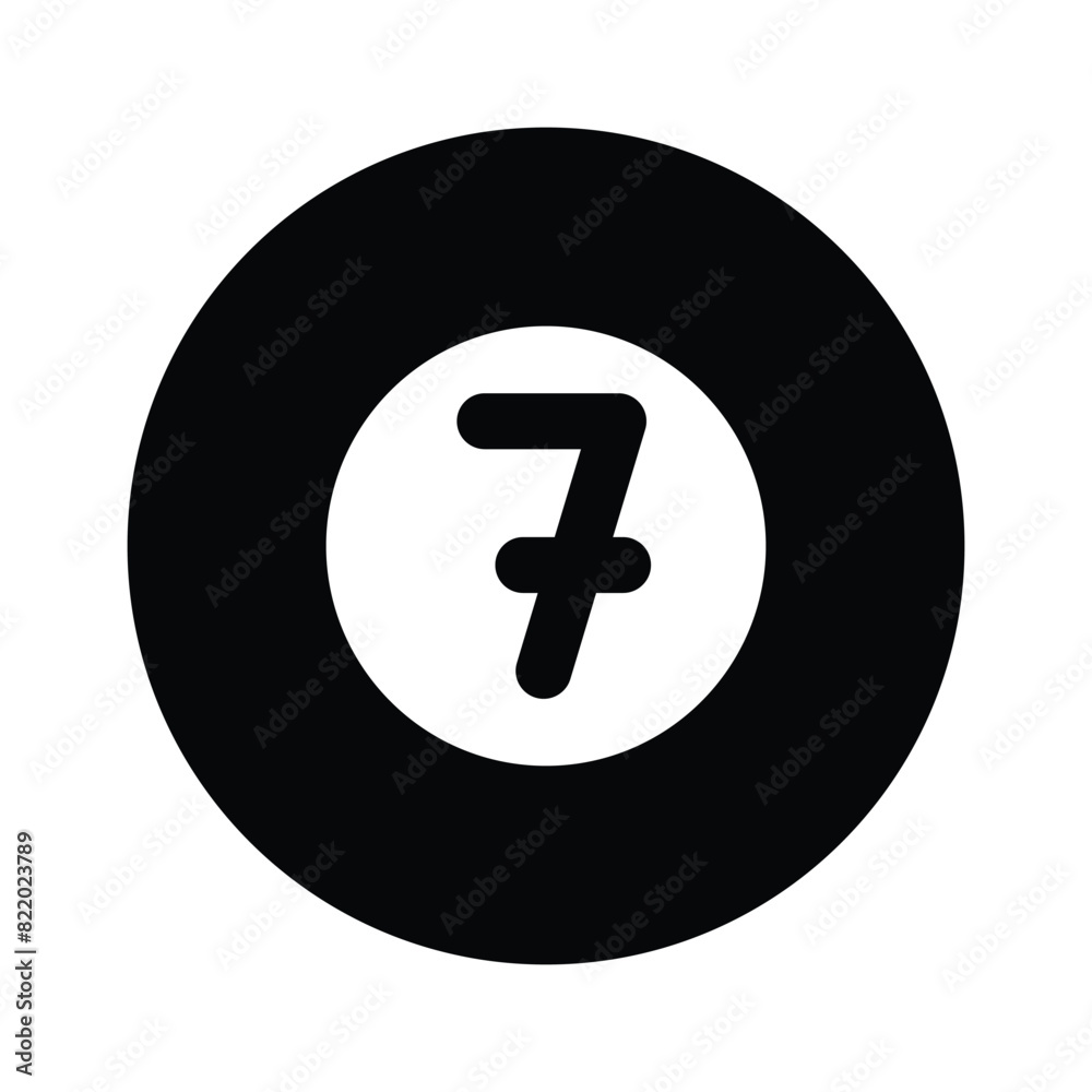 Ball with number, concept icon of snooker in modern style Ball with number, concept icon of snooker in modern style