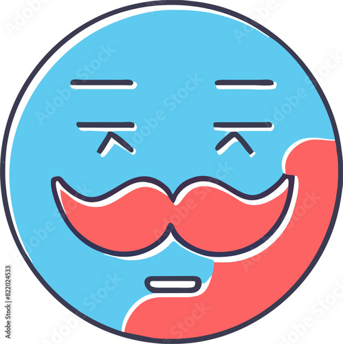 cute mustache without face, less background, icon offset fill