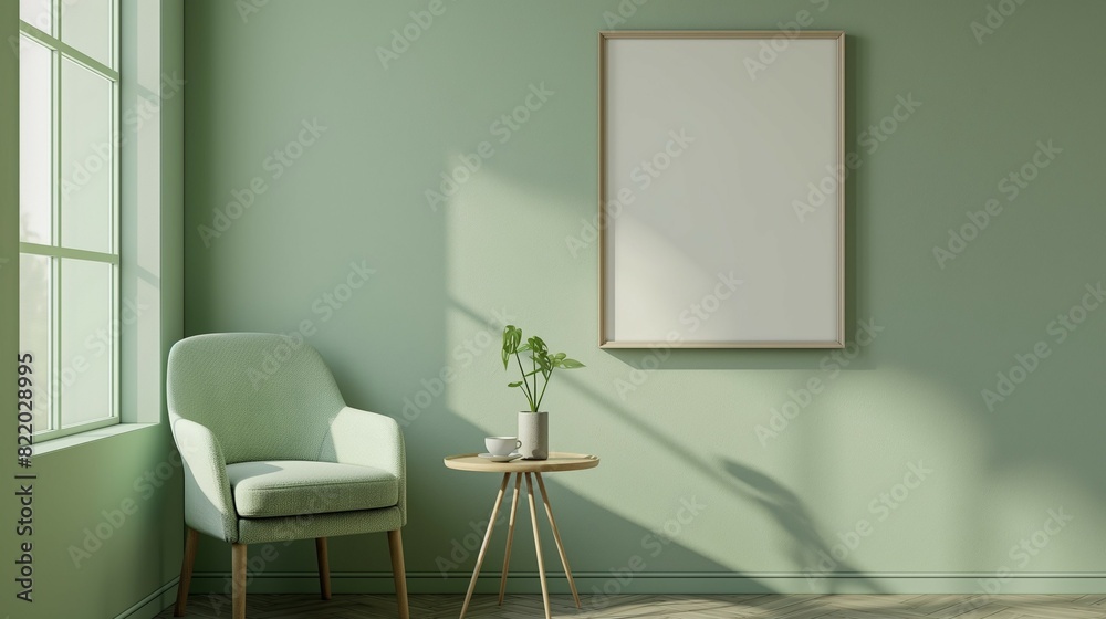 Frame mockup, chair and tea table, Hanok room interior Frame mockup, chair and tea table, Hanok room interior