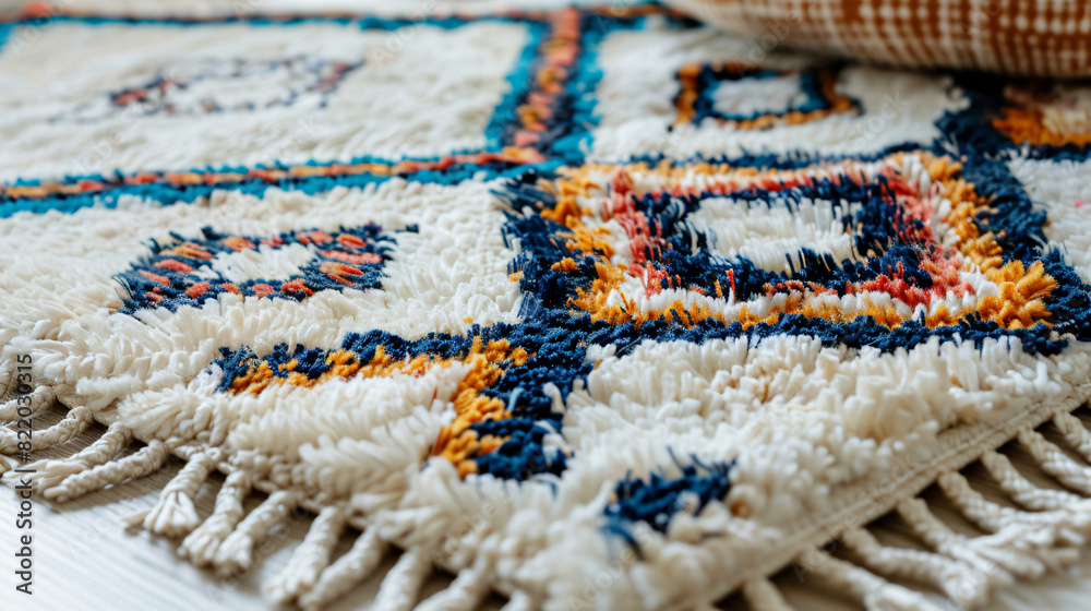 Soft carpet with beautiful geometric pattern 