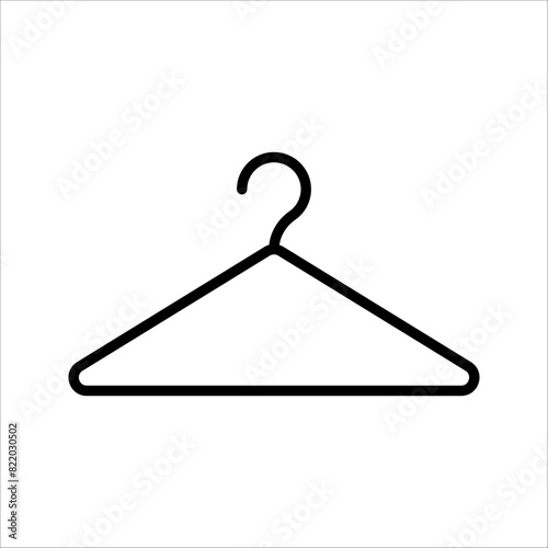 hanger icon line art style isolated on white background. color editable
