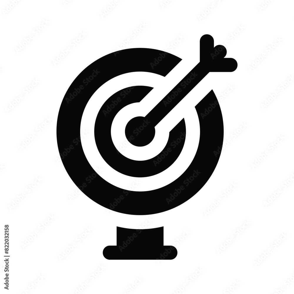 Dartboard with arrow concept icon of archery game, pixel perfect vector Dartboard with arrow concept icon of archery game, pixel perfect vector