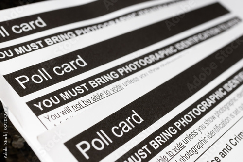 British Poll Cards for Voting in UK or United Kingdom Elections photo
