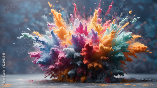 This is an image of a colorful powder explosion on a black background.

 photo